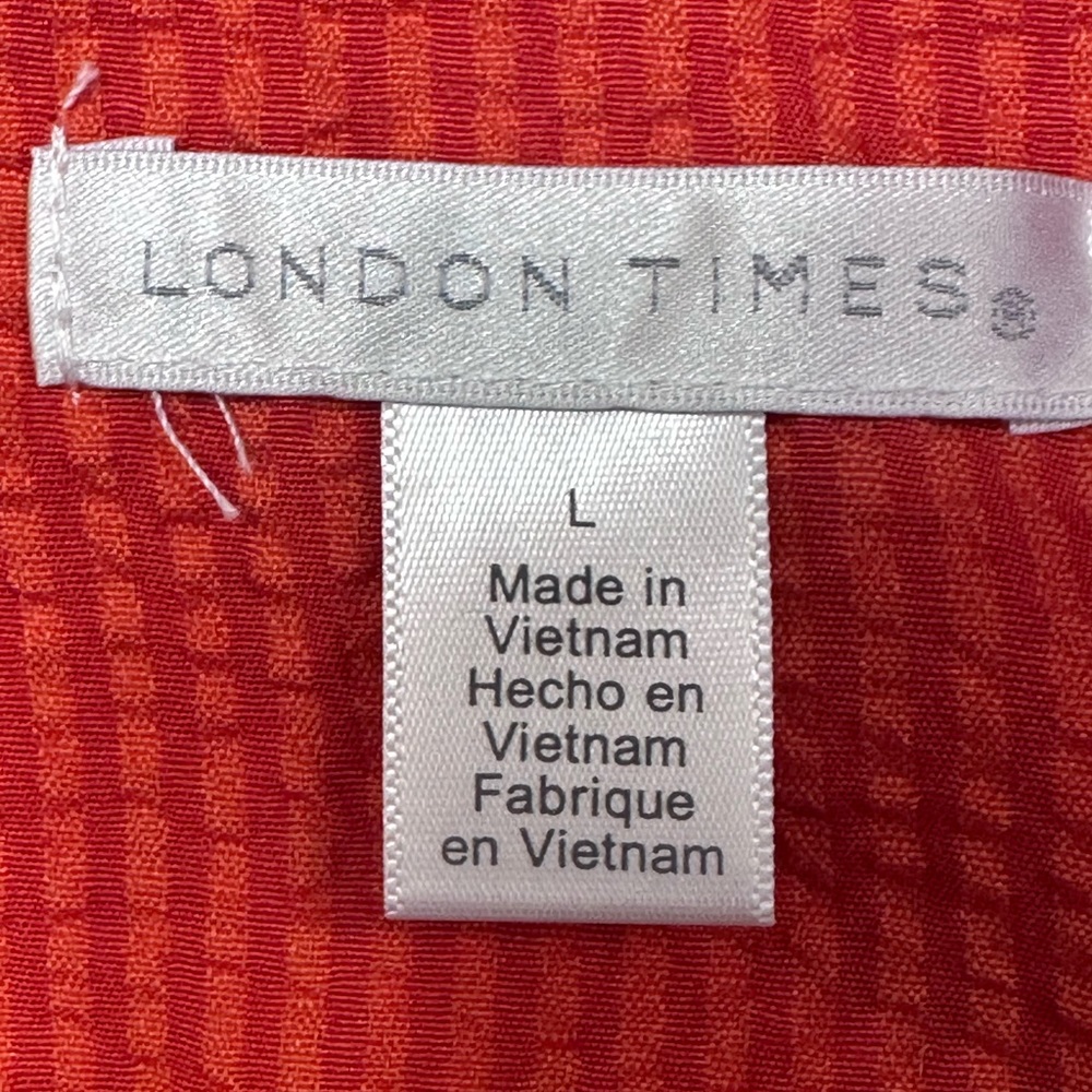 London Times Seersucker Tiered Dress Size L NWOT - Picture 5 of 8